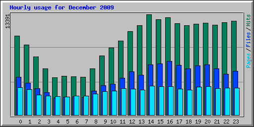 Hourly usage for December 2009