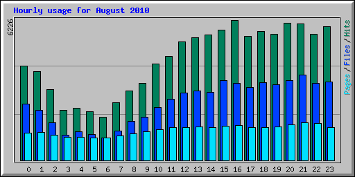 Hourly usage for August 2010