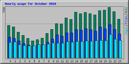 Hourly usage for October 2010