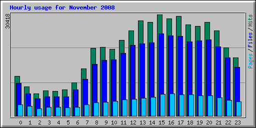 Hourly usage for November 2008